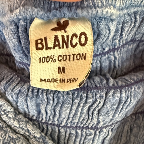 Blue Crochet Denim Mini Dress. 100% Cotton. Made in Peru - Picture 2 of 4